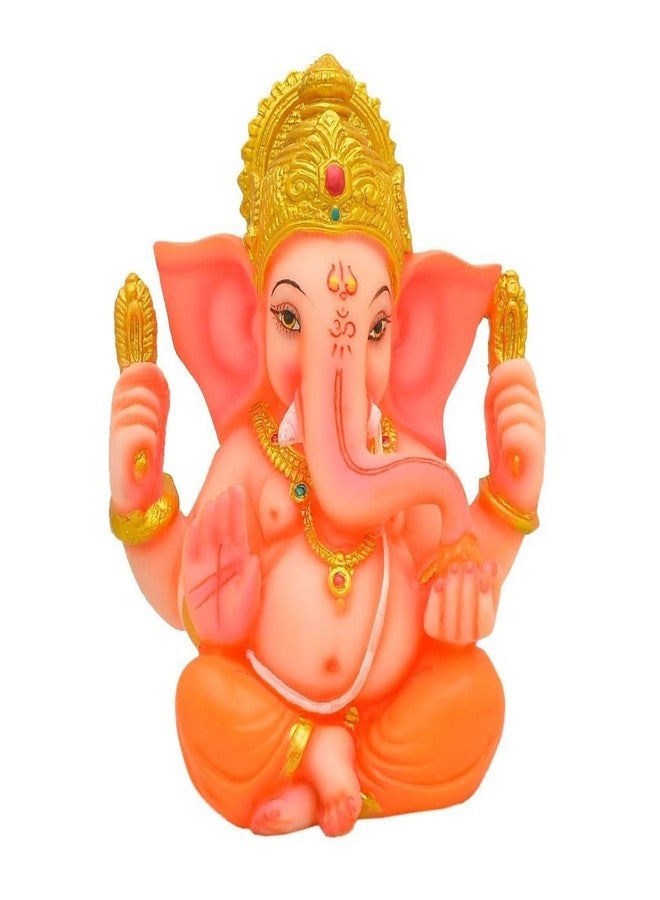 Papilon Handmade Ganpati Bappa Murty Ganesh Chaturthi Special Idol Gold Polished Statue Made of Marble Powder for Temple(Mandir), Home, Office, Room Decoration and Pooja (4"X2.5"X5" Inches) - Image 3